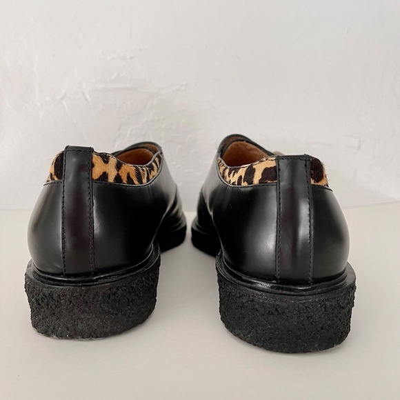 Belle by Sigerson Morrison Leopard and Leather creepers pointy toe flats loafers - Picture 8 of 13